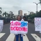Imágenes de la manifestación que se dio el 15 de febrero en los exteriores de la universidad. .