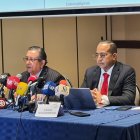 La defensa de Bibian Hernández durante la rueda de prensa.