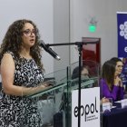 Claudia Segovia, de la Red Ecuatoriana de Mujeres Científicas (Remci), durante la presenntación  del proyecto n