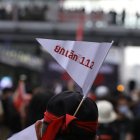 Una protesta contra la ley de lesa majestad en Bangkok