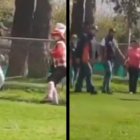 Imágenes del incidente entre funcionarios municipales y un payaso fue grabado en Quito.