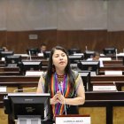 La asambleísta Luzmila Abad. Imagen para graficar este artículo relacionado con la paridad de género en la política.