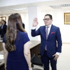 Guayas. El 11 de enero de 2024, Fabiola Gallardo entregó la presidencia al juez Hugo González, quien juró trabajar por la justicia.