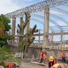 Obra. El coliseo continúa construyéndose, pese a que la ciudadanía ha dicho no estar de acuerdo con tenerlo.