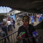 migrantes en el pueblo de Bajo Chiquito,luego de atravesar por varios días la selva del Darién