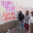 Uno de las paredes grafiteadas fue la de la iglesia de la Compañía de Jesús.