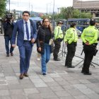 Investigación. La fiscal provincial del Guayas, Yanina Villagómez, sale de rendir su versión en la Fiscalía General, el 8 de marzo de 2024.