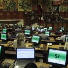 Votación para las reformas sobre la seguridad social en el Pleno de la Asamblea.