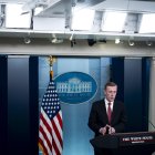 El asesor de Seguridad Nacional de la Casa Blanca, Jake Sullivan, durante una rueda de prensa en la Casa Blanca.