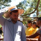 El comisario europeo de Medioambiente, Virginijus Sinkevicius, visita la Reserva Natural del Bosque Mbaracayú, este sábado en Villa Ygatimí (Paraguay).