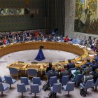 New York. Los miembros del Consejo de Seguridad de las ONU se reúnen para votar una resolución sobre un alto el fuego en Gaz, el 22 de marzo de 2024.
