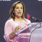 La presidenta de Perú, Dina Boluarte, en una de sus apariciones públicas recientes.