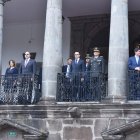 Daniel Noboa asistió a la ceremonia de cambio de Guardia presidencial, luego de la reunión del Consejo de Seguridad.