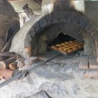Preparación. Los panes son elaborados en un gran horno ancestral hecho de bahareque y ladrillo.