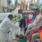 El acto trató de retratar la humildad de Cristo con las personas mientras estuvo en la tierra.