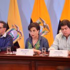 Gabriela Sommerfeld durante una declaración de prensa este 6 de abril de 2024.