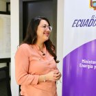 La ministra de Energía, Andrea Arrobo, el pasado viernes 5 de abril de 2024, en su despacho