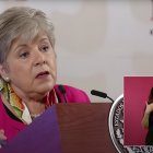 La canciller Alicia Barcena, en conferencia de prensa.