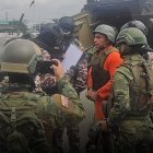 Daniel Salcedo fue trasladado bajo un fuerte contingente de seguridad.