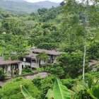 Maleza. Entre la vegetación, se esconde una construcción paralizada de una Escuela del Milenio en la zona rural de Pedernales. Los niños no pueden estudiar.