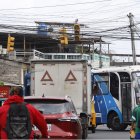 En el sector de la 25 y la G, en Guayaquil, se registraron atascos durante toda la mañana.
