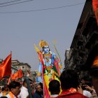 Inauguración del templo Lord Ram en Ayodhya, en Kolkata, India oriental, el 22 de enero de 2024