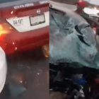 Los dos automóviles quedaron detenidos uno junto a otro, luego del impacto en el que también estuvo involucrada una bicicleta.