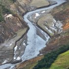 Fotografía del pasado 18 de abril del embalse Mazar, en la provincia del Azuay (Ecuador)