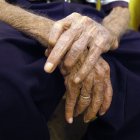 Detalle de las manos de un anciano