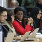 La Fiscal Diana Salazar durante la audiencia.