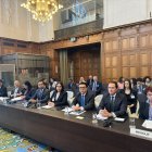 El equipo mexicano durante la audiencia sobre medidas provisionales del caso México contra Ecuador ante la CIJ.