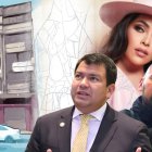 Fotomontaje relacionado con este artículo sobre Landy Párraga, Leandro Norero y César Litardo.