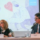 La representante del Fondo de las Naciones Unidas para la Infancia (Unicef) en Ecuador, Luz Ángela Melo, y el oficial de Protección a la Infancia de Unicef en Ecuador, José Luis Guerra.