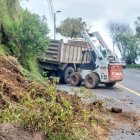 Deslizamientos. Los escombros que han caído fueron removidos.