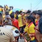 Yolanda Mero toca el bombo en la General Carlos Muñoz.