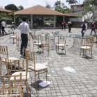 Área social. En este sitio de la propiedad se armaron mesas para los invitados del cumpleaños de Celso Moreira.