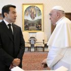 El papa Francisco recibe en audiencia al presidente de Ecuador, Daniel Noboa, este lunes en el Vaticano.