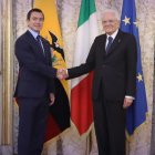 Daniel Noboa y su homólogo italiano, Sergio Mattarella.