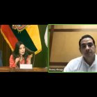 Comisión. Cuando Ronny Aleaga, alias El Ruso, apareció en la pantalla, la fiscal Diana Salazar abandonó la sala y la mayoría de comisionados también.