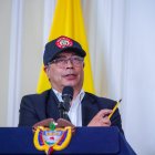 Bogotá. Gustavo Petro, mientras habla en una aparición pública este martes 14 de mayo de 2024.