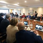 Presidente durante encuentro con empresarios españoles.