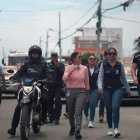 Claudia Martínez, directora de seguridad y control territorial de Portoviejo, en uno de sus recorridos