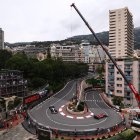 Monaco (Monaco), 24/05/2024.- Haas driver Kevin Magnussen (L) of Denmark and Scuderia Ferrari driver Charles Leclerc of Monaco in action during the first practice sesssion at the Formula One Grand Prix of Monaco at the Circuit de Monaco in Monte Carlo, Monaco, 24 May 2024. The Formula One Grand Prix of Monaco takes place on 26 May 2024. (Fórmula Uno, Dinamarca) EFE/EPA/ANNA SZILAGYI