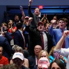 Washington (Usa), 26/05/2024.- Members of the crowd react as former US President Donald Trump speaks at the Libertarian Convention in Washington, DC, USA, 25 May 2024. The Libertarian Convention runs from 23 May till 26 May. EFE/EPA/WILL OLIVER