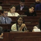 La fiscal general del Estado, Diana Salazar, durante su comparecencia en la Asamblea Nacional, semanas atrás.
