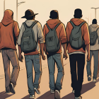 Deportación ilustrada con Inteligencia Artificial.