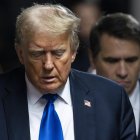 El expresidente estadounidense Donald Trump llega al juzgado.