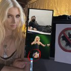 El momento en que el murciélago mordió a Taylor Momsen fue registrado por los asistentes del evento.