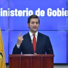 El viceministro de Gobierno, Esteban Torres, en rueda de prensa, este 5 de junio de 2024.