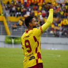 Jeison Medina marcó 11 goles en 15 juegos con Aucas en la primera etapa de la LigaPro.